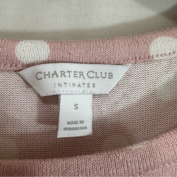 Charter Club Women’s Pink & White White Polka Dot Nightgown Pajama Night Dress S - Picture 4 of 5